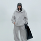 Fluffy Half Button Pullover Hoodie / Wide Pants YLS0707