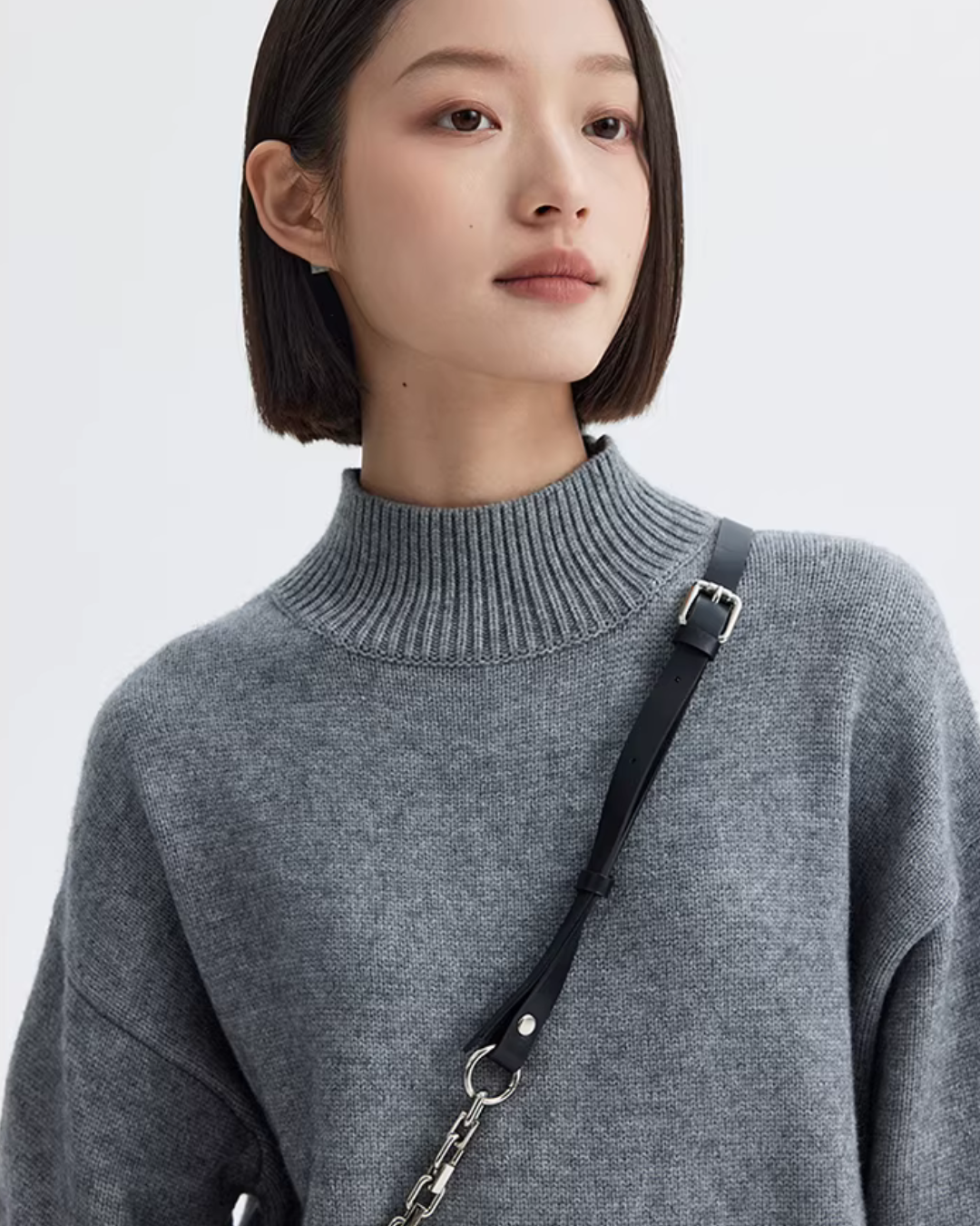 Mock Neck Knit Dress SHN0016
