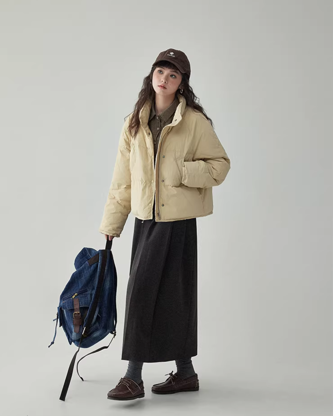 Stand Collar Short Down Jacket AMU0048