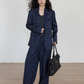 Linen Oversized Casual Jacket/Wide Pants VAS0181