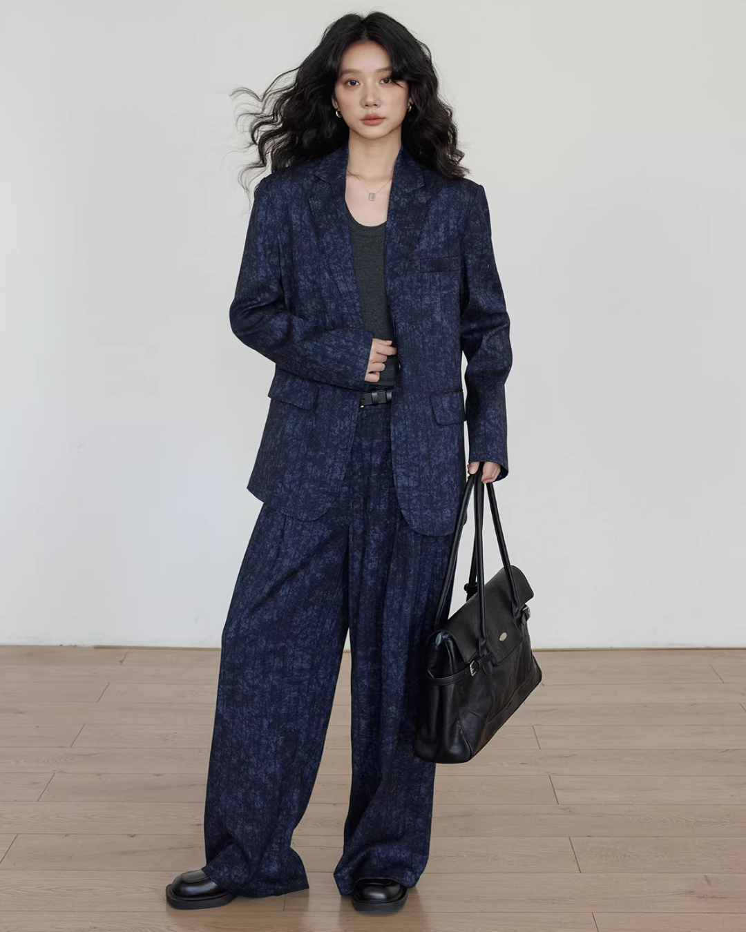 Linen Oversized Casual Jacket/Wide Pants VAS0181