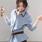 Blue Stripes Long-Sleeve Shirt WDB0015