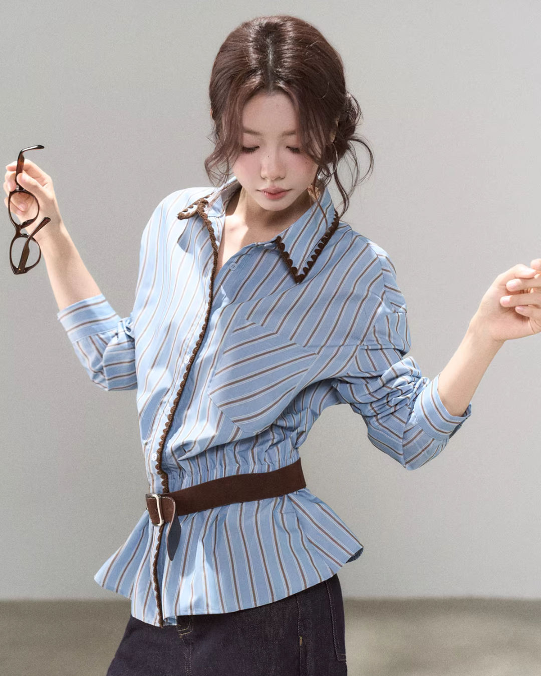 Blue Stripes Long-Sleeve Shirt WDB0015