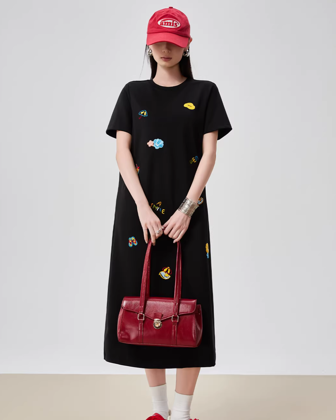 Embroidered T-Shirt Dress FER0104