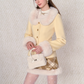 Sweet Cream Fur Jacket & Paid Mini Skirt UNP0004