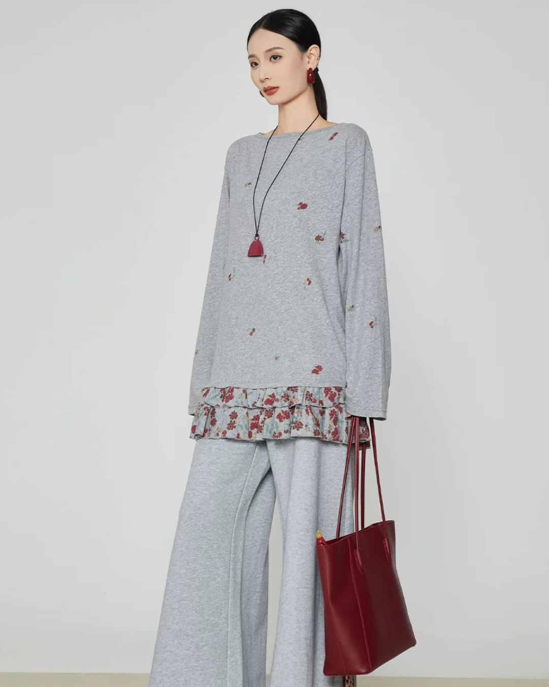 Patchwork Double-Layer Long-Sleeve T-Shirt FER0390