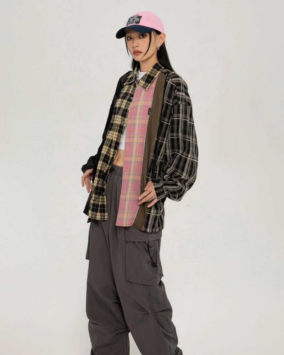 Vintage Plaid Big Shirt EZK0018