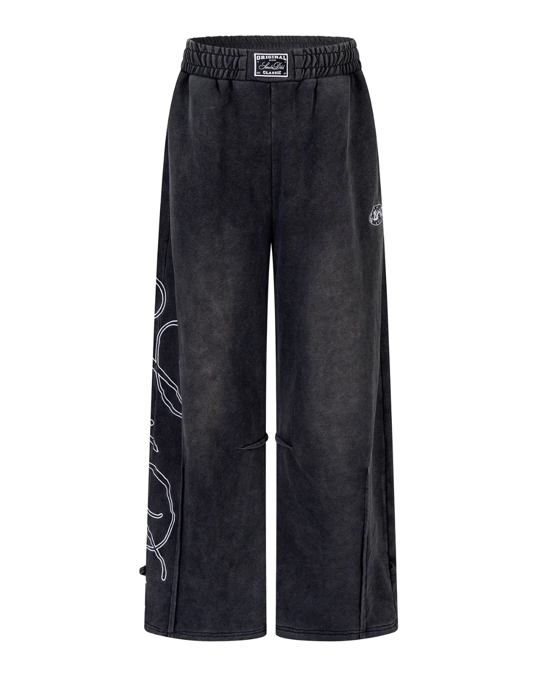 Washed Black Zip Hoodie / Wide Pants SMD0005