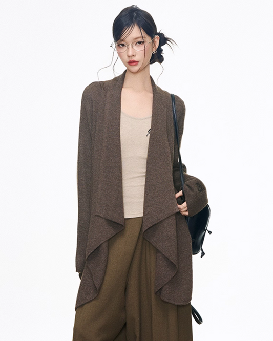 Drape Long Cardigan / Long Sleeve Top / Wide Silhouette Pants WEO0065