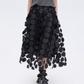 Patch Embroidered Flared Mesh Skirt SHN0003