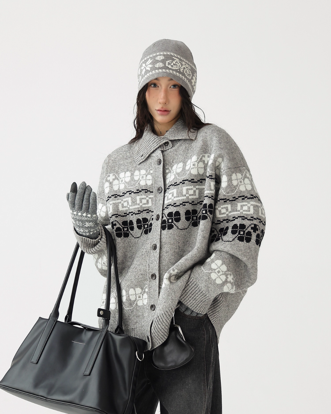Jacquard High Neck Knit ACS0322