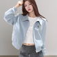 Casual Loose Short Jacket/Crew Neck Short-Sleeve T-Shirt WDB0028