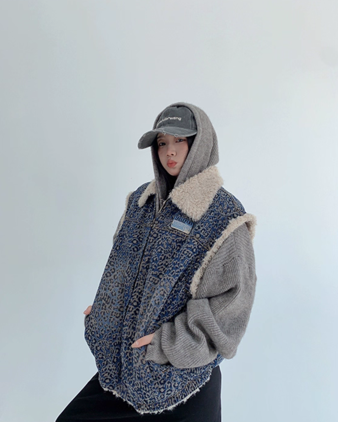 Vintage Denim Sherpa Vest YLS0998