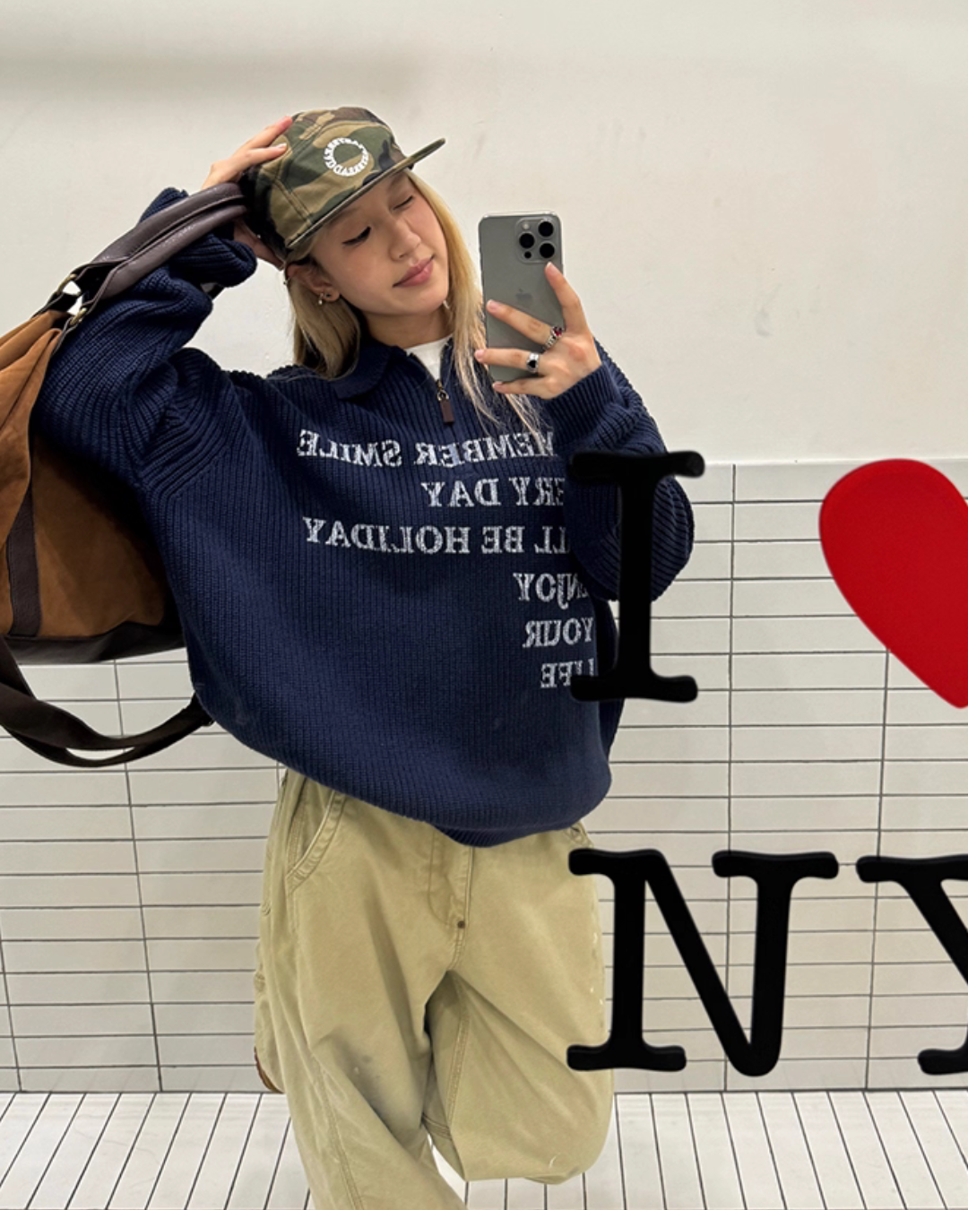 Half-zip Logo Knit Top CYE0017