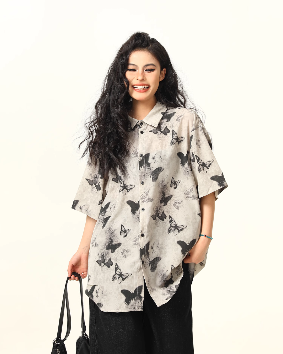 Vintage Butterfly Print Shirt WDZ0013