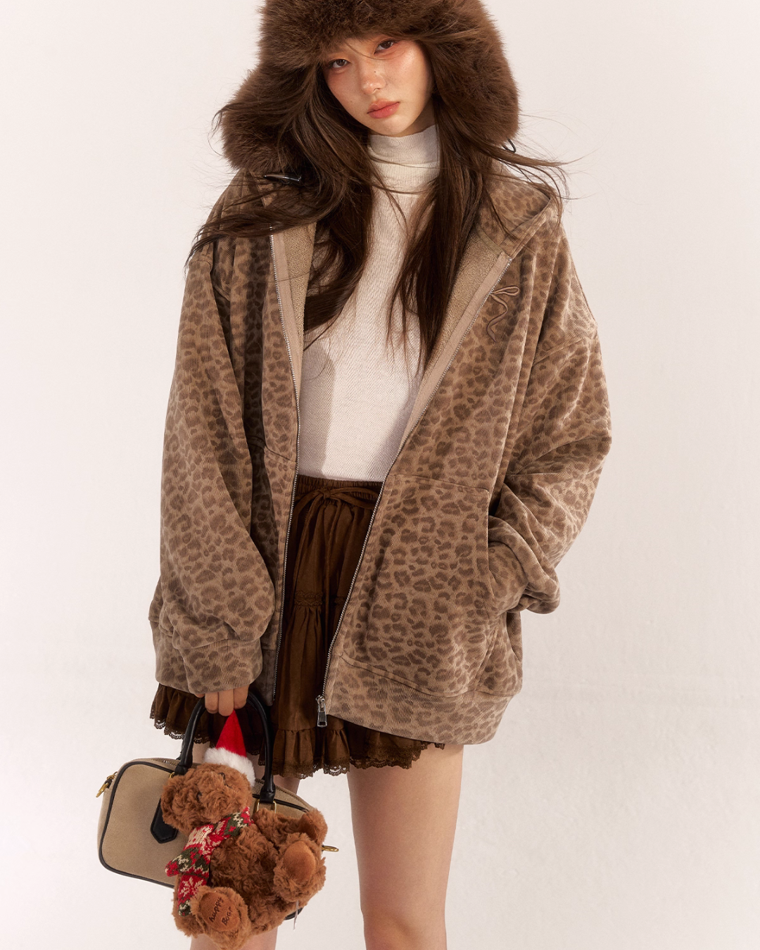 Leopard Print Knit Cardigan ASG0057