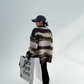 Zebra Shaggy Knit Tops YLS0715