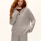Wool Half-Button Knit Hoodie / Wide Pants ASG0073