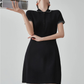 Blanket Stitch Half-Zip Polo Dress FER0201
