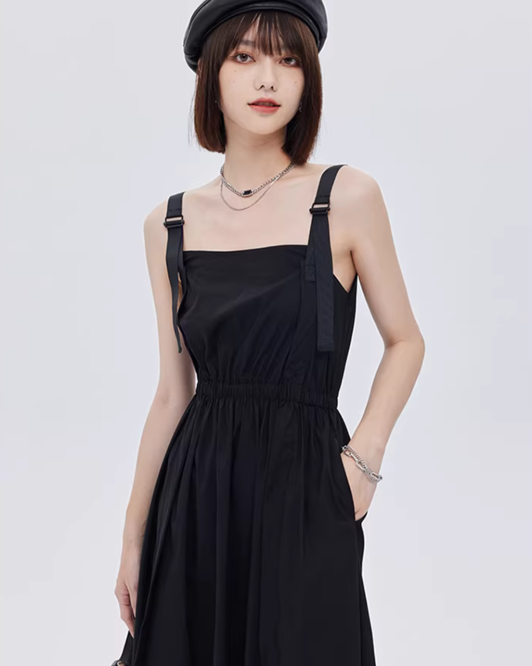 High-Waist Suspender Dress SHN0044