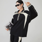 Color-Contrast Collared Long-Sleeve / Casual Wide Pants  FER0378