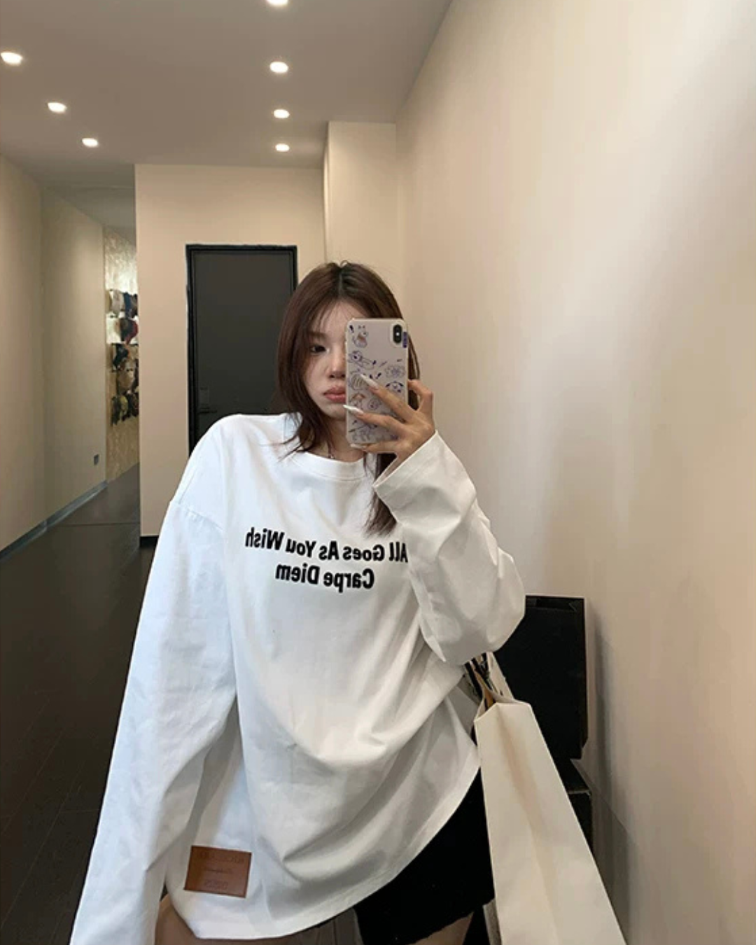 Logo Oversized Long-Sleeve T-Shirt YLS1061