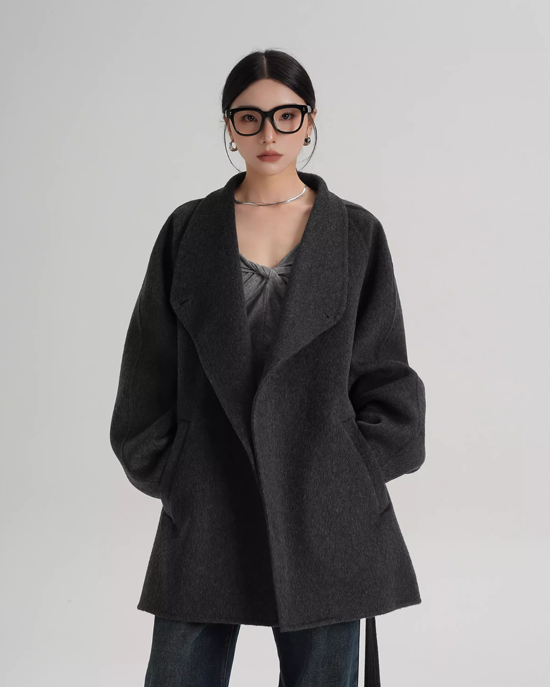 Mid Length Belted Wool Coat SRS0363