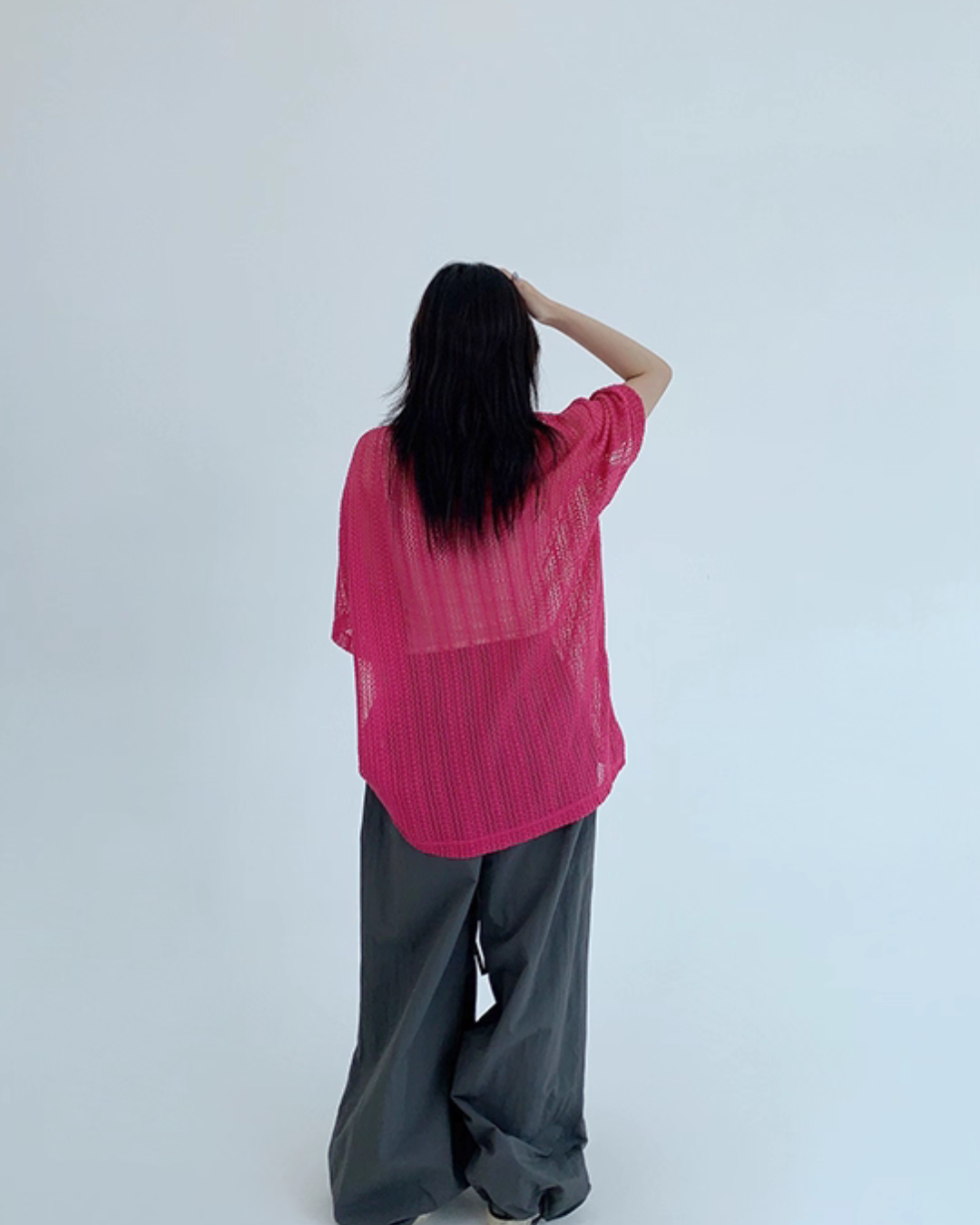 Mesh Polo Knit Top YLS0890