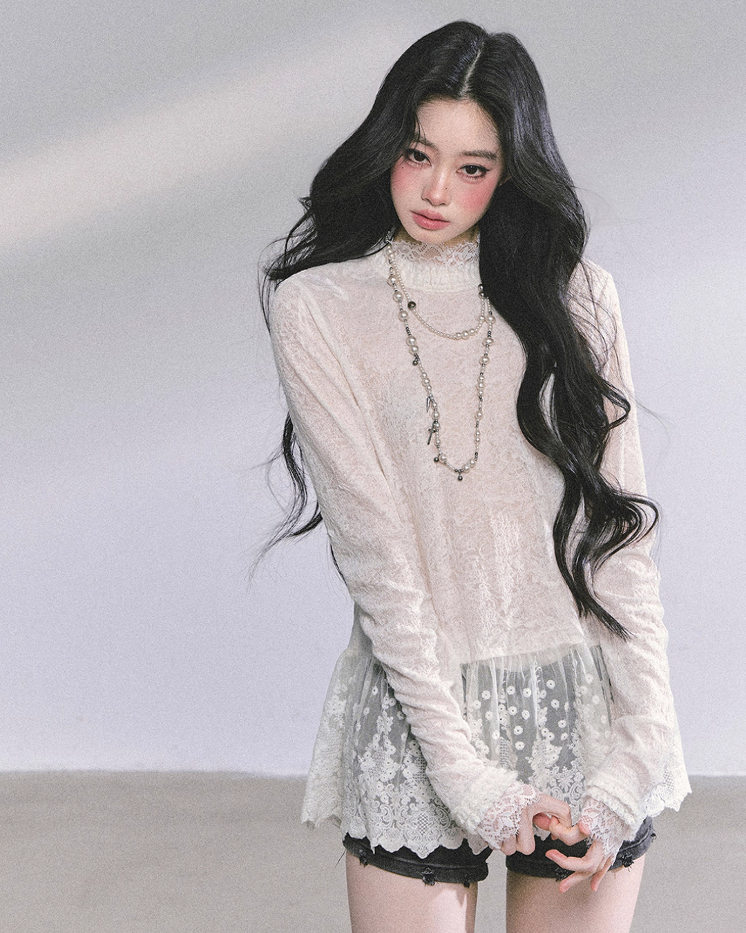 Mock neck Long Sleeve Hollow Top LAS0040