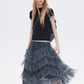 Mesh Cake Long Skirt SHN0036