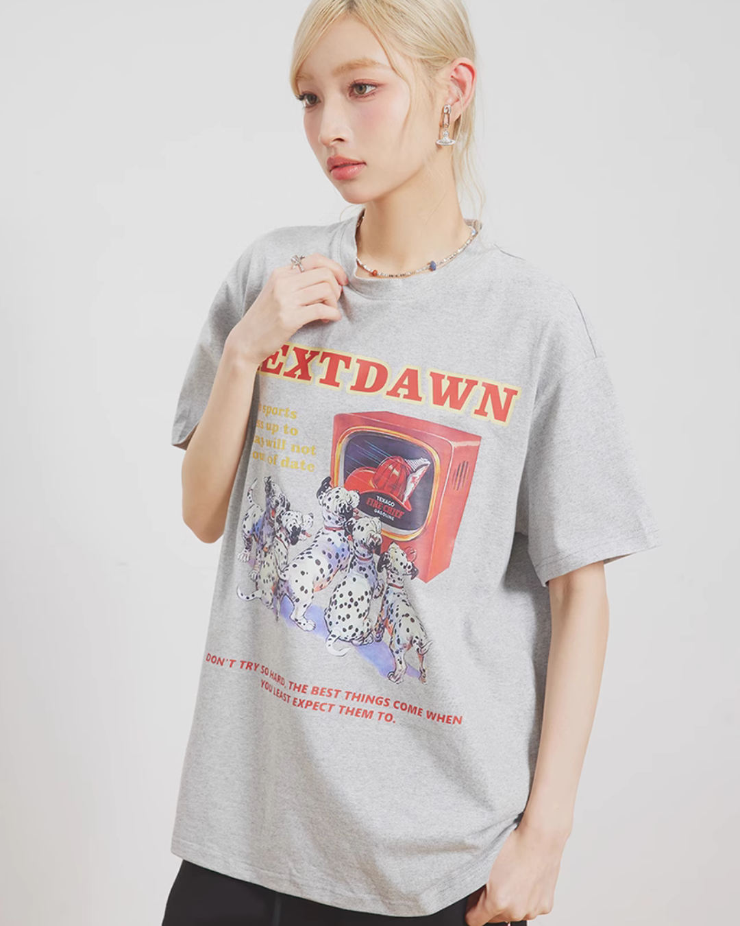 Dog Graphic Logo Print T-Shirt NXD0010