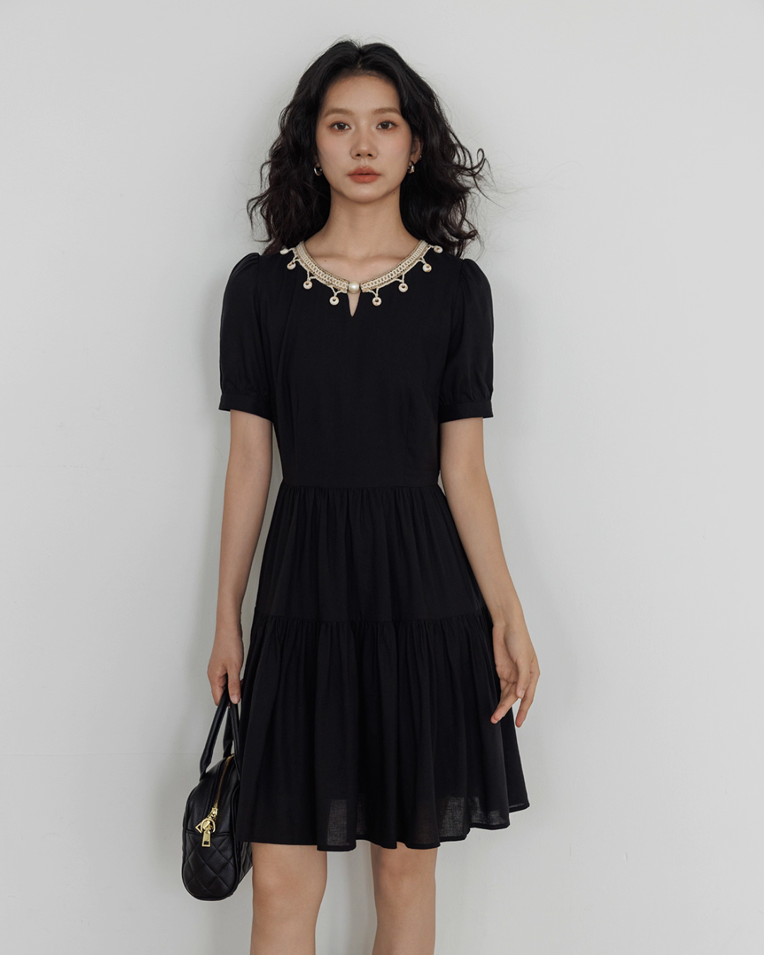 Round Neck Linen Dress VAS0131
