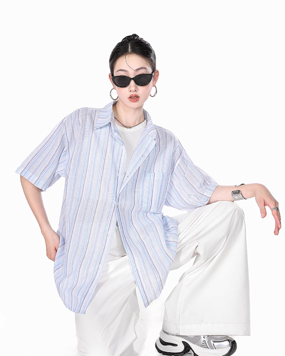 Striped Summer Short Sleeve Shirt ICM0057