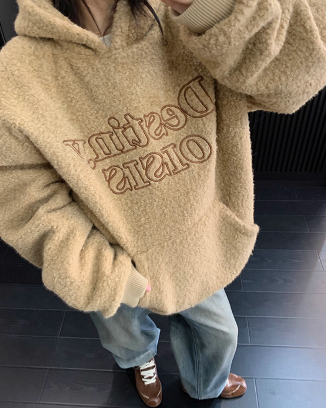 Retro Tweed Pullover Hoodie YLS1013