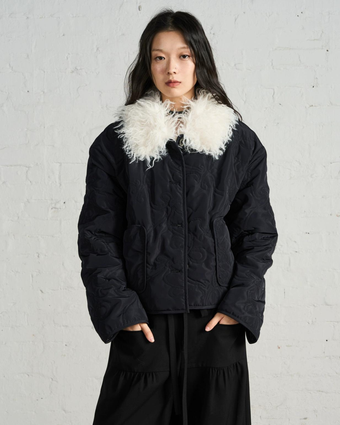 Collar Boa Quilted Jacket TKC0001