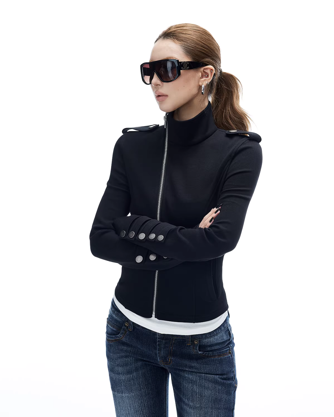 Stand Collar Slim Fit Jacket IMX0006