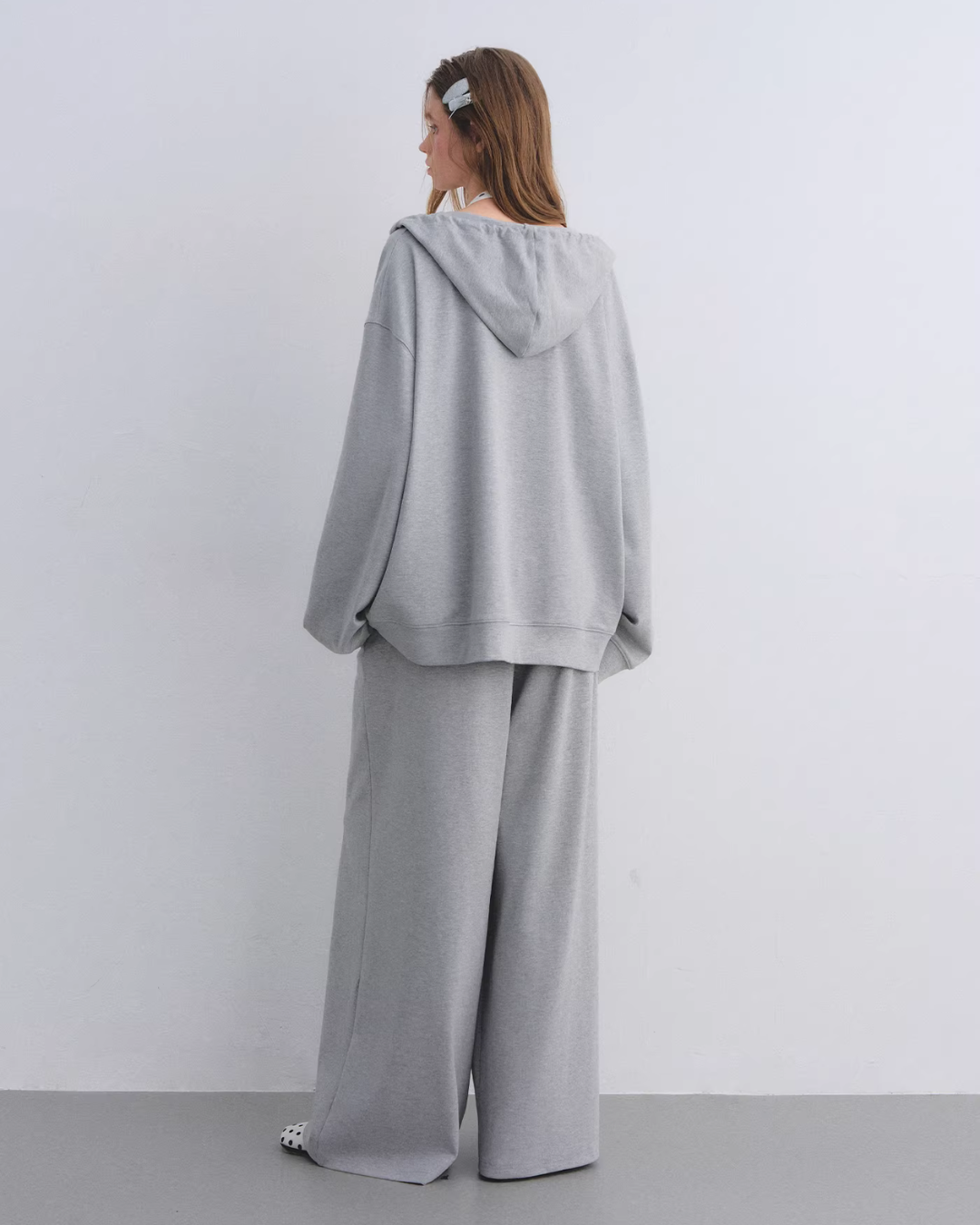 Polka Dot Vest V-Neck Hoodie / Loose Casual Sweatpants ASG0080