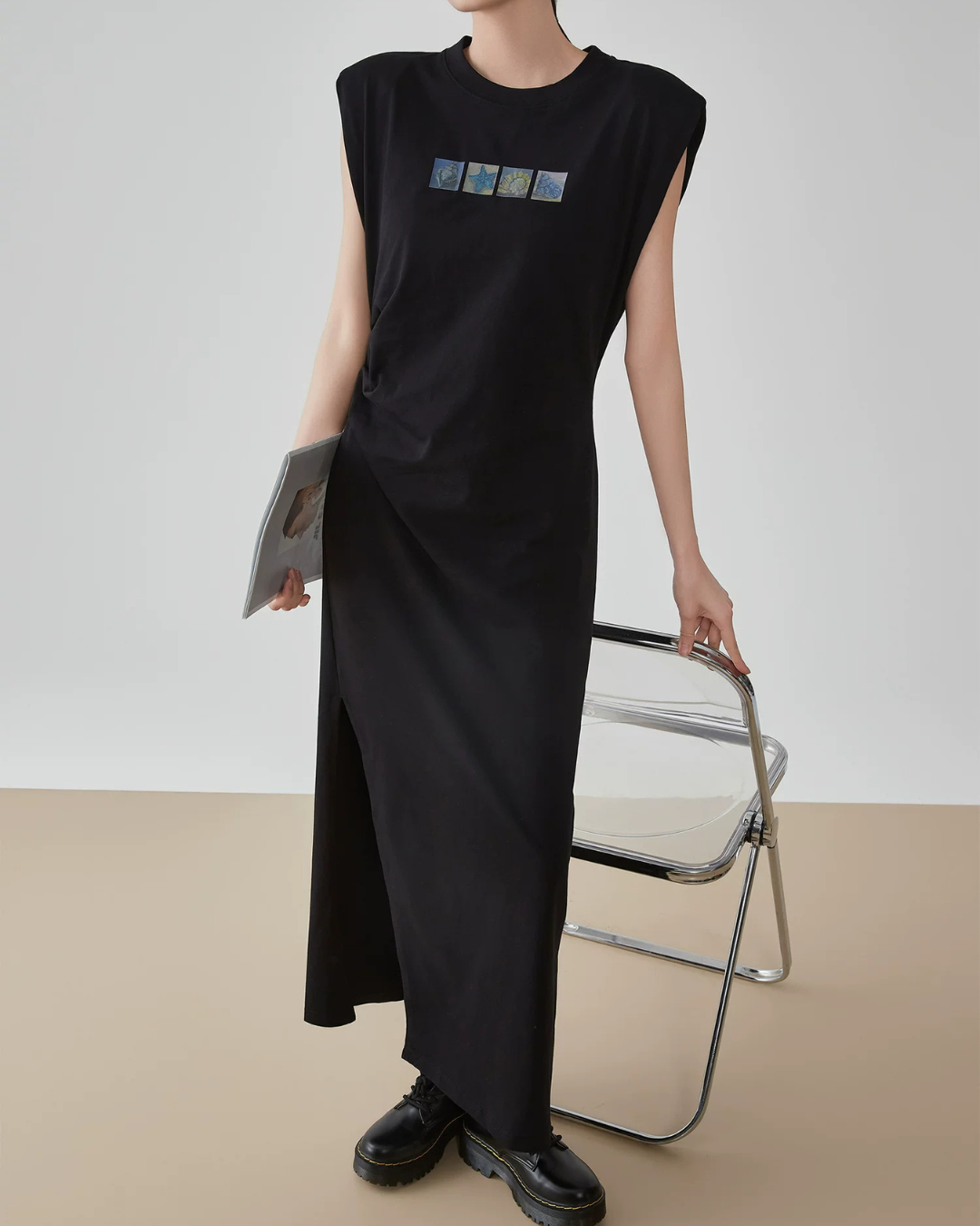 One-Point Logo Long Dress FER0307