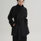 Half Turtleneck Black Coat SRS0320