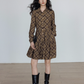 Retro Paid Flare Dress VAS0158