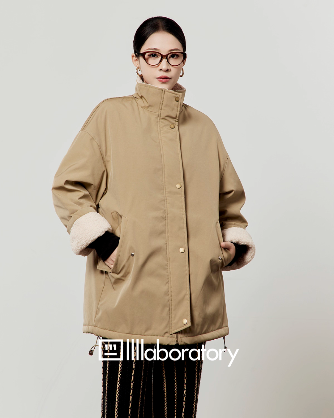 Boa Military Jacket/Black Striped Pants LLA0558