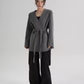 Collarless Wool Coat with Choker SRS0393
