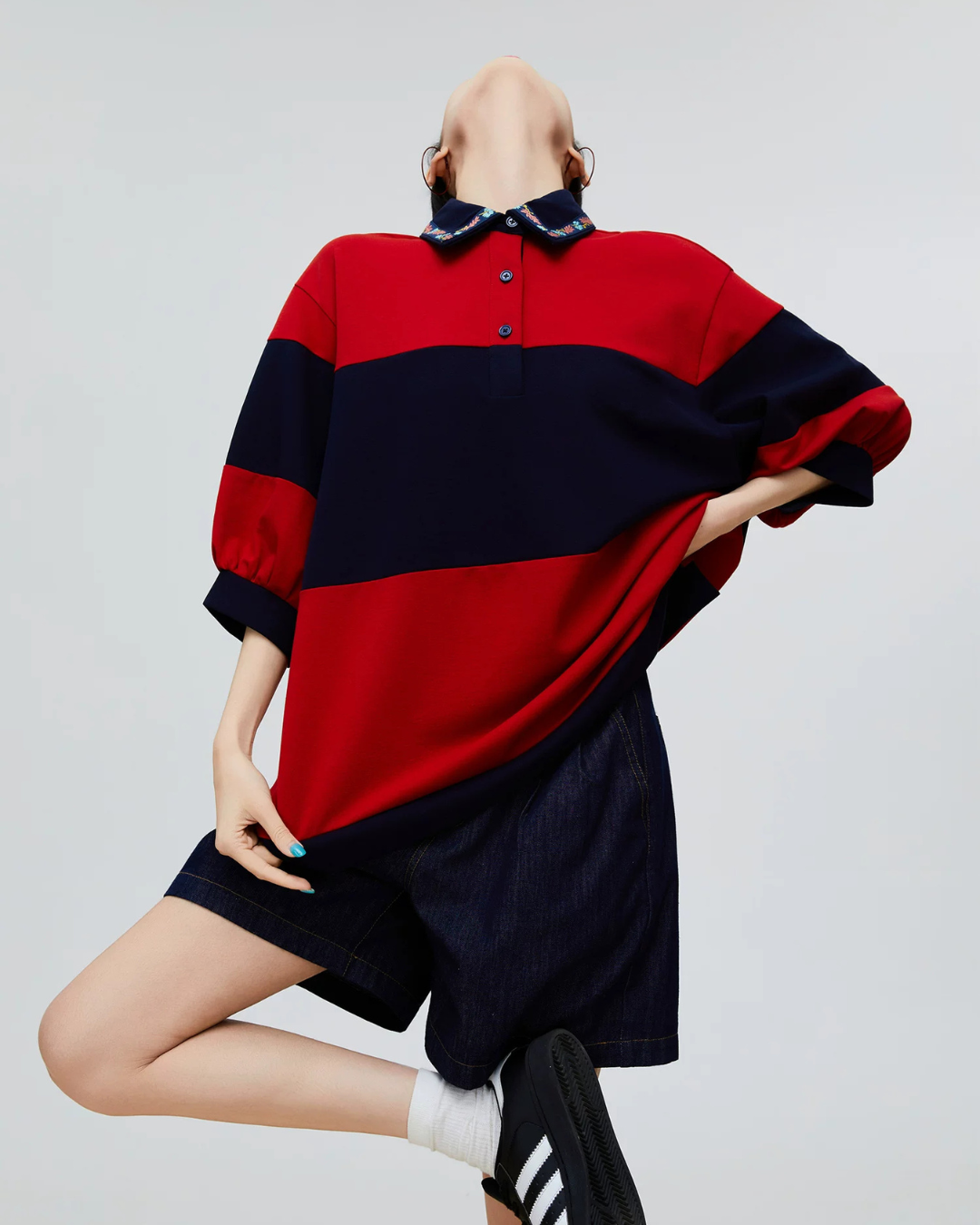 Oversized Polo Shirt Knit FER0255