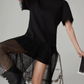 Mesh Short-Sleeve T-Shirt Dress FER0073