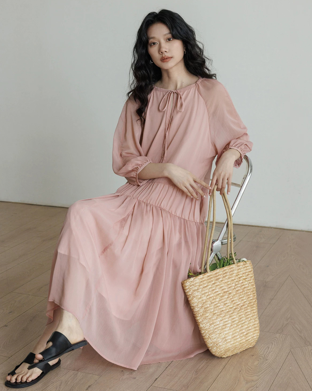 Feminine Tiered Long Dress VAS0197