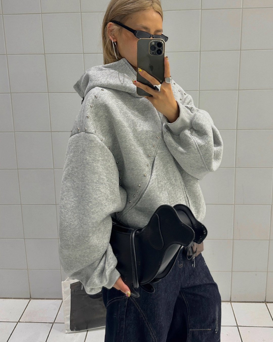 Ear Hood Long Sleeve Zip Hoodie BLB0031