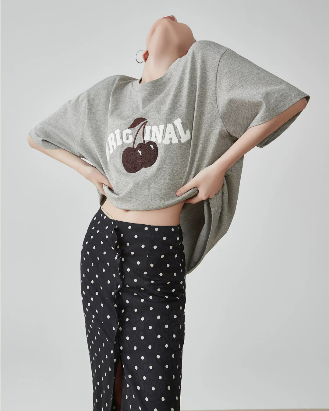 Cherry Print Short-Sleeve T-Shirt  FER0265