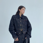Dark Blue Denim Jacket / Wide Denim Pants YLS0912