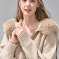 Hooded Fur Zip Knit Cardigan RCR0013