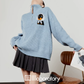 Stand Collar Knit Top / Striped Mini Skirt LLA0627
